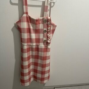 Red and White Checkered Kids Dress